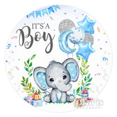 Cercle c'est une bannière de toile de fond de douche de bébé éléphant garçon